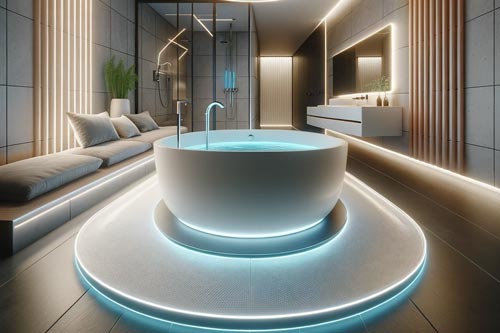 LED beleuchtete Badewanne